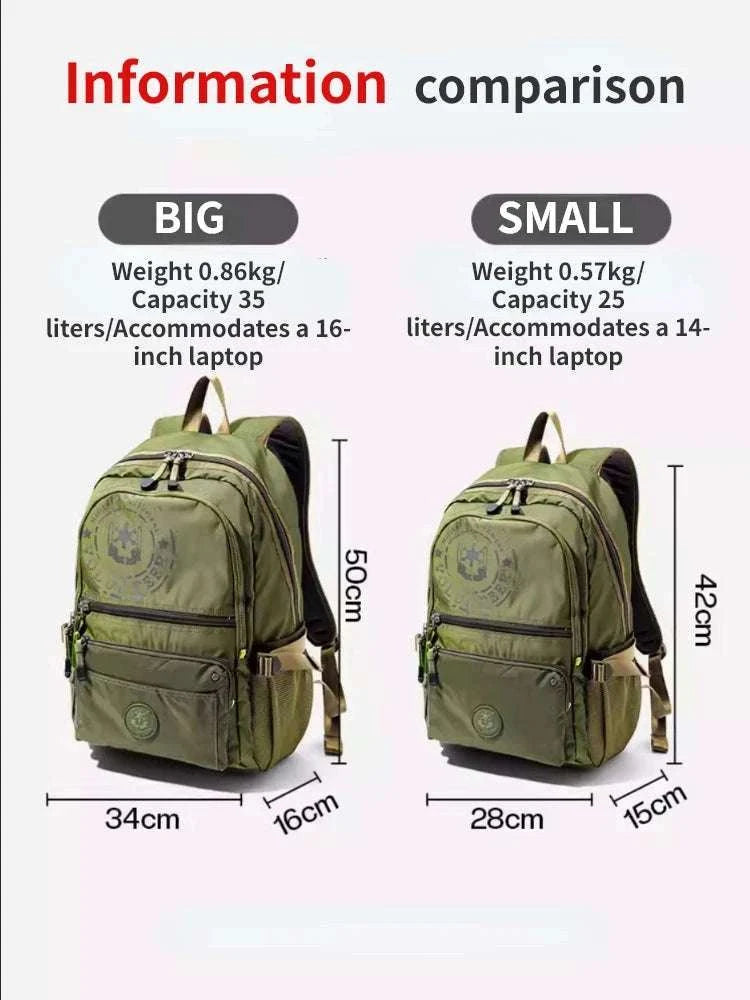 Men's Waterproof Travel Backpack with Multi‑Pocket Design-Grey(Large)