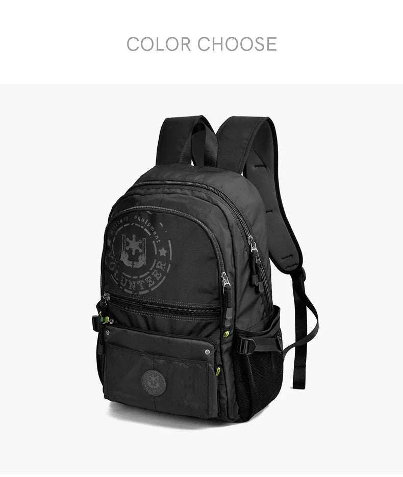 Men's Waterproof Travel Backpack with Multi‑Pocket Design-Grey(Large)
