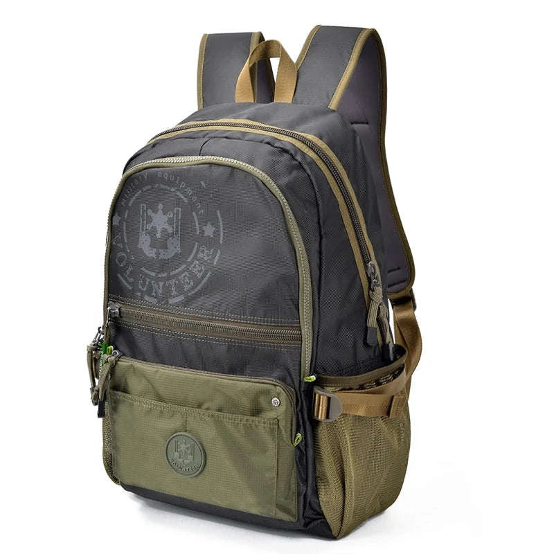 Men's Waterproof Travel Backpack with Multi‑Pocket Design-Purple(Large)