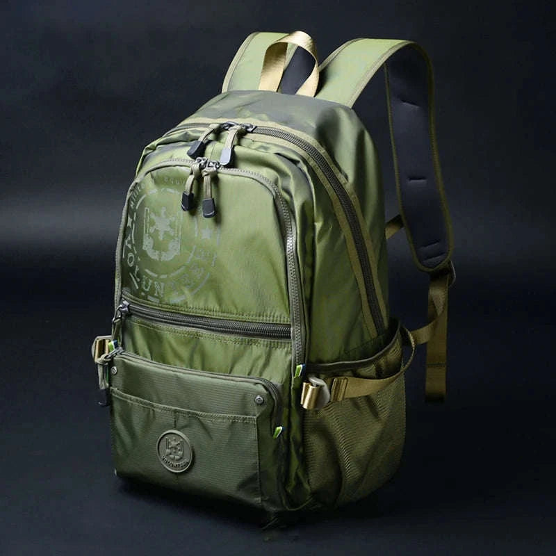 Men's Waterproof Travel Backpack with Multi‑Pocket Design-Purple(Large)