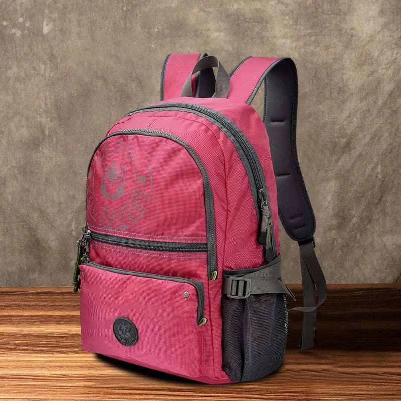 Men's Waterproof Travel Backpack with Multi‑Pocket Design-Purple(Large)