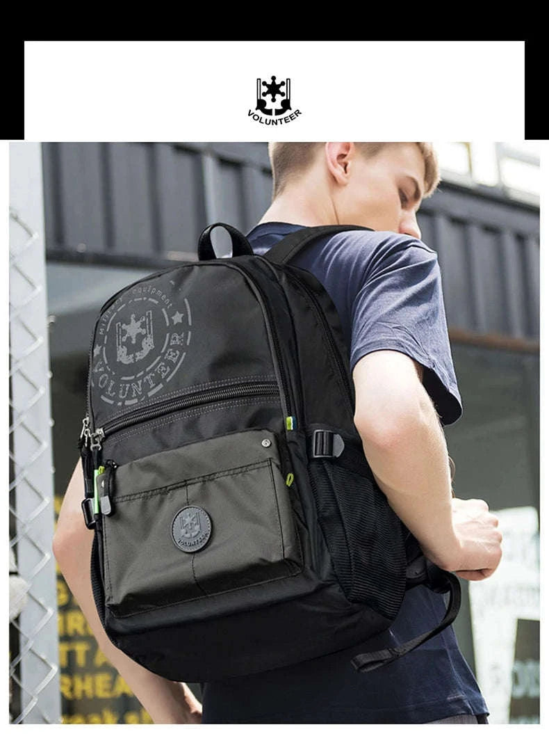 Men's Waterproof Travel Backpack with Multi‑Pocket Design-Purple(Large)