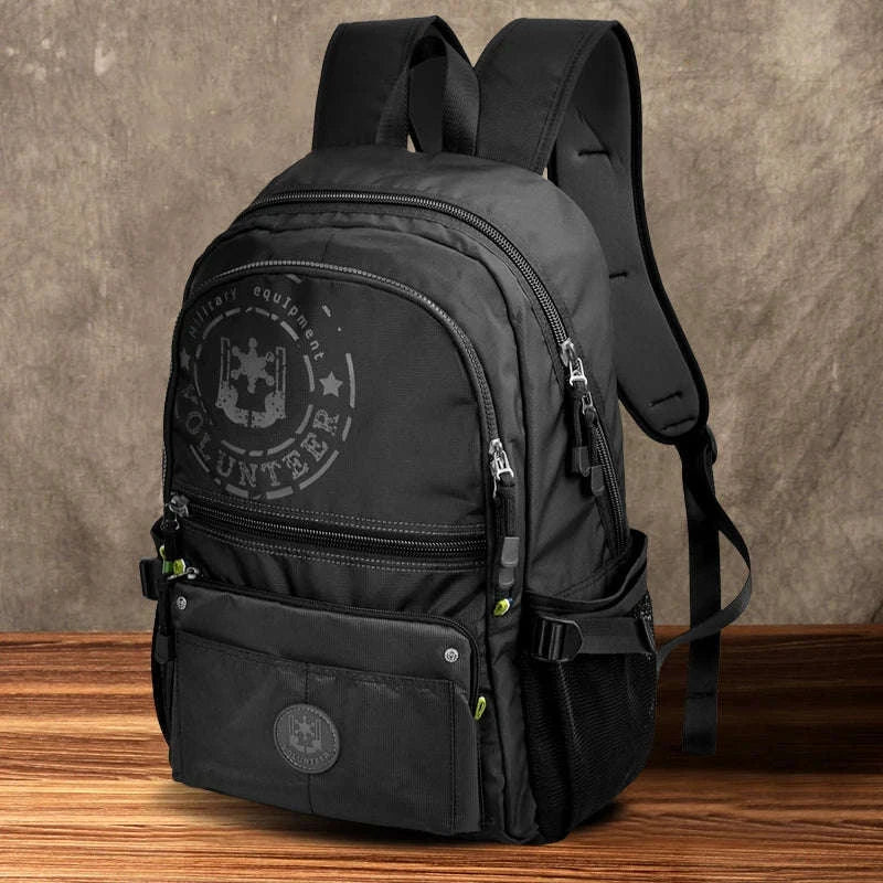 Men's Waterproof Travel Backpack with Multi‑Pocket Design-Purple(Large)
