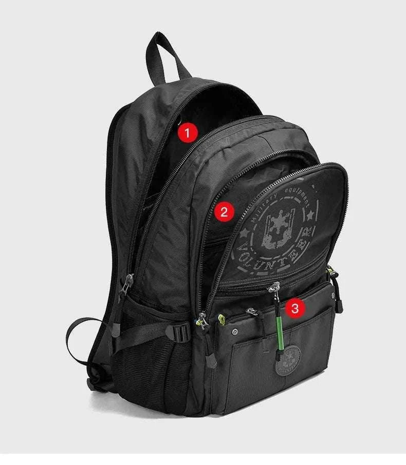Men's Waterproof Travel Backpack with Multi-Pocket Storage-Grey(Large)
