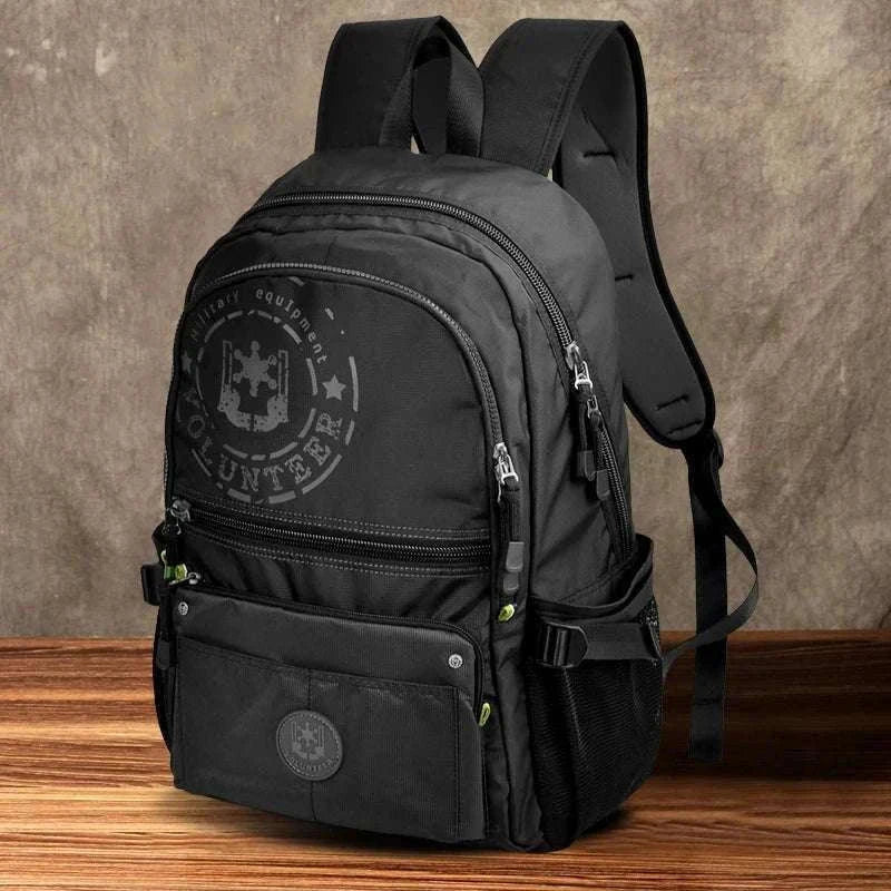 Men's Waterproof Travel Backpack with Multi-Pocket Storage-Grey(Large)