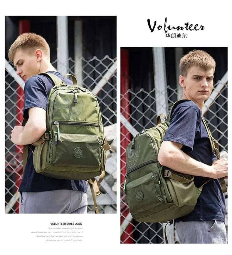 Men's Waterproof Travel Backpack with Multi-Pocket Storage-Grey(Large)