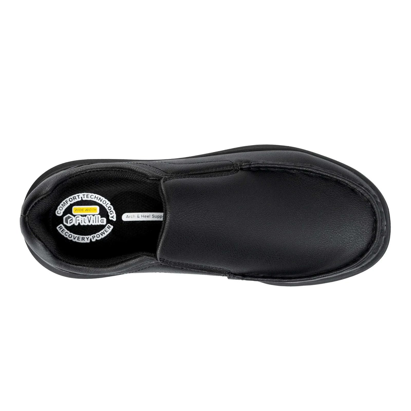 Men's Wide Width Slip-On Casual Shoes with Arch Support-D brown / 44.5