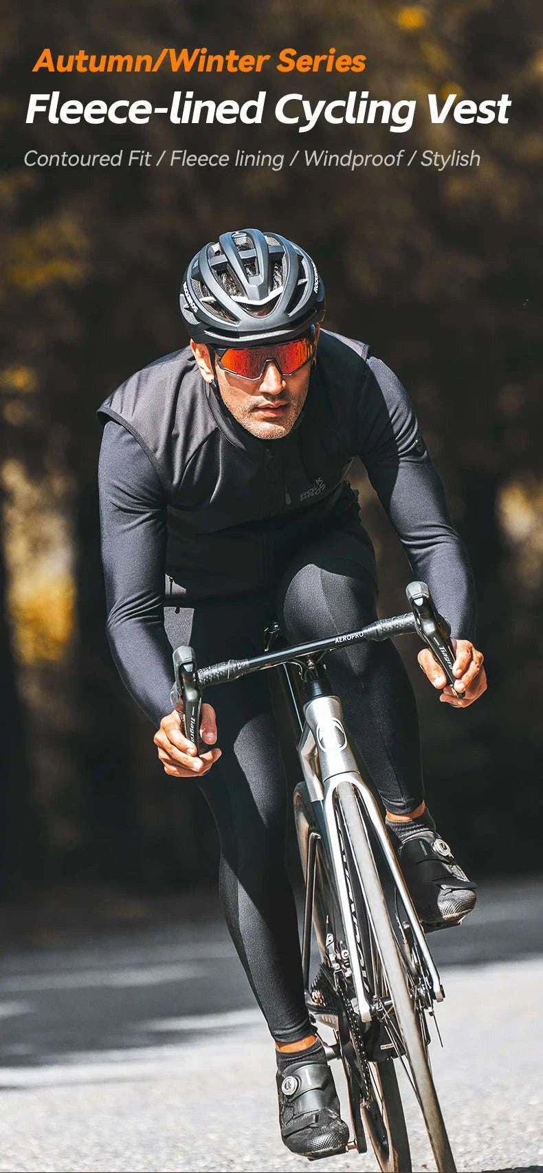 Men’s Windproof Cycling Vest for Cold Weather Riding-MJ003 / Asian XL(EUR L)