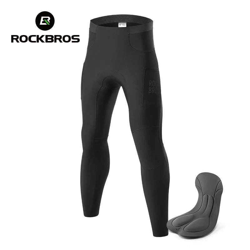 Men’s Winter Cycling Pants Windproof Fleece Trousers with Cushion-YDCK007-1 / Asian 3XL(EUR 2XL)