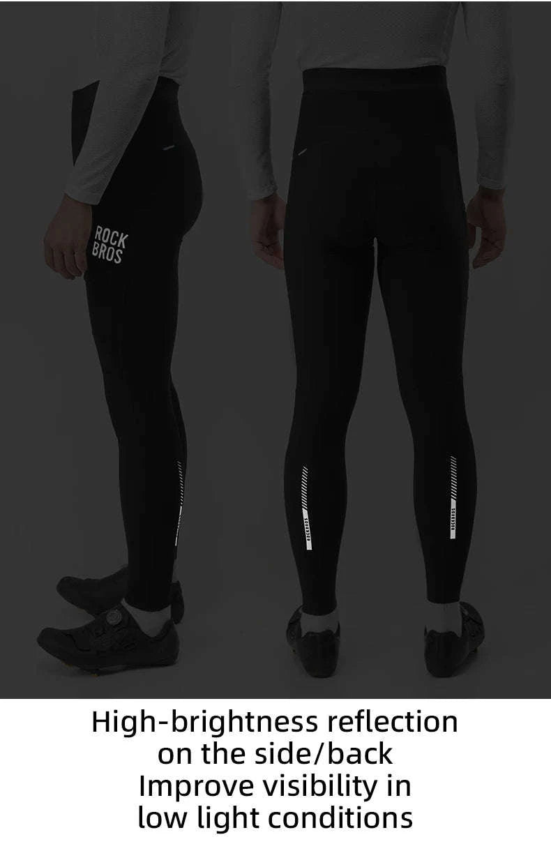 Men’s Winter Cycling Pants Windproof Fleece Trousers with Cushion-YDCK007-1 / Asian 3XL(EUR 2XL)