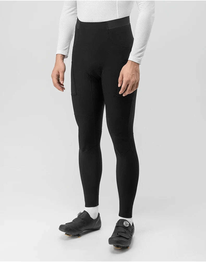 Men’s Winter Cycling Pants Windproof Fleece Trousers with Cushion-YDCK007-1 / Asian 3XL(EUR 2XL)