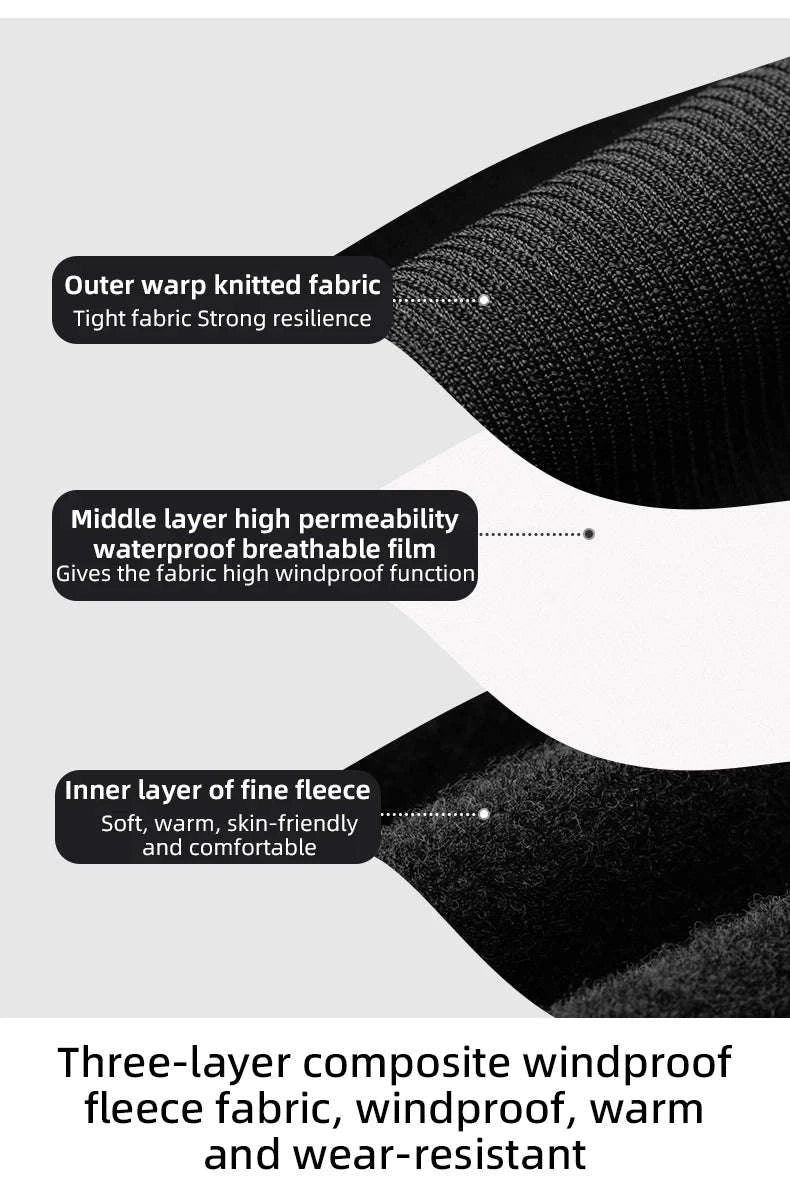 Men’s Winter Cycling Pants Windproof Fleece Trousers with Cushion-YDCK007-1 / Asian 3XL(EUR 2XL)