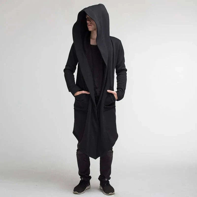 Men's Winter Hooded Cardigan Trench Coat-Green thickened / XL / Pack of 1