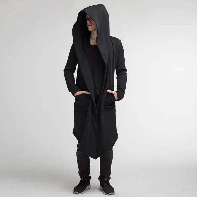 Men's Winter Hooded Cardigan Trench Coat-Green thickened / XL / Pack of 1