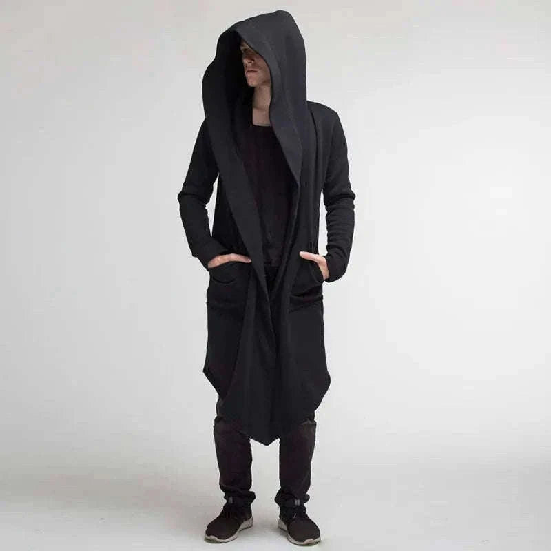 Men's Winter Hooded Cardigan Trench Coat-Green thickened / XL / Pack of 1