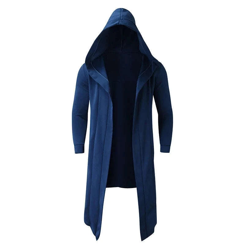 Men's Winter Hooded Cardigan Trench Coat-Green thickened / XL / Pack of 1