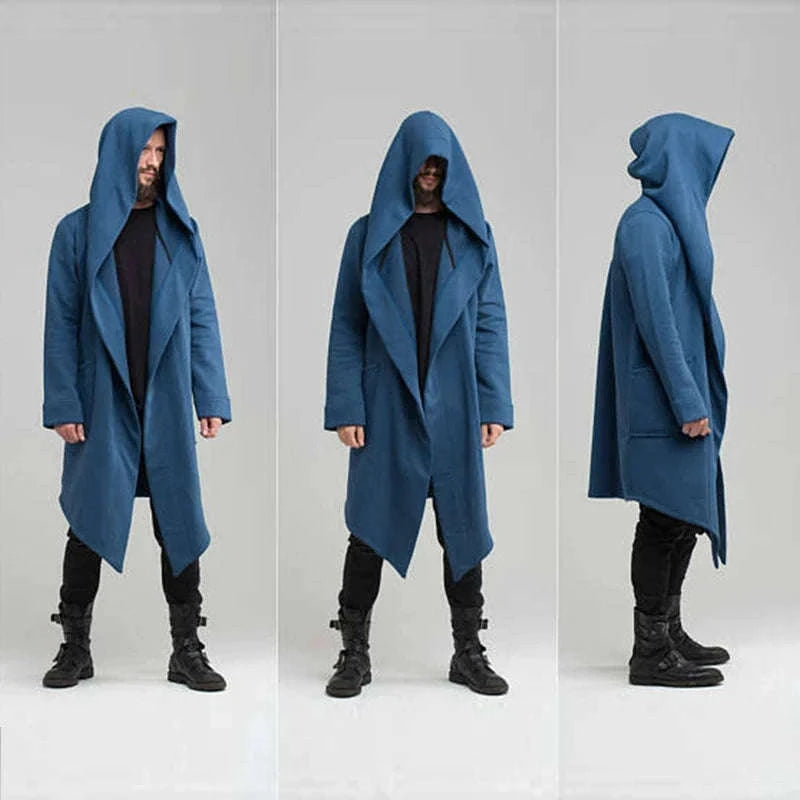 Men's Winter Hooded Cardigan Trench Coat-Green thickened / XL / Pack of 1