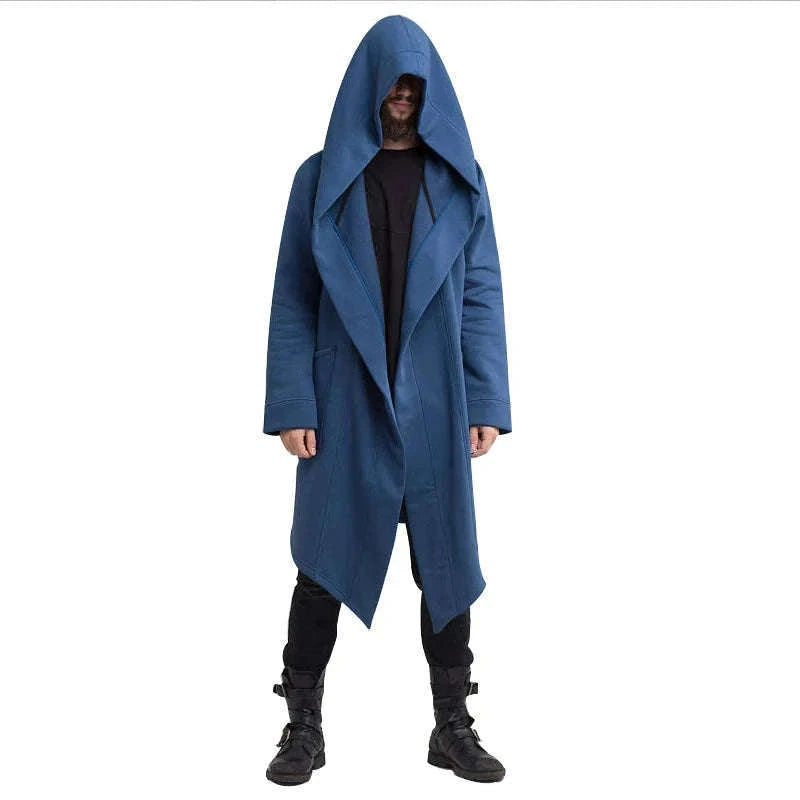 Men's Winter Hooded Cardigan Trench Coat-Green thickened / XL / Pack of 1