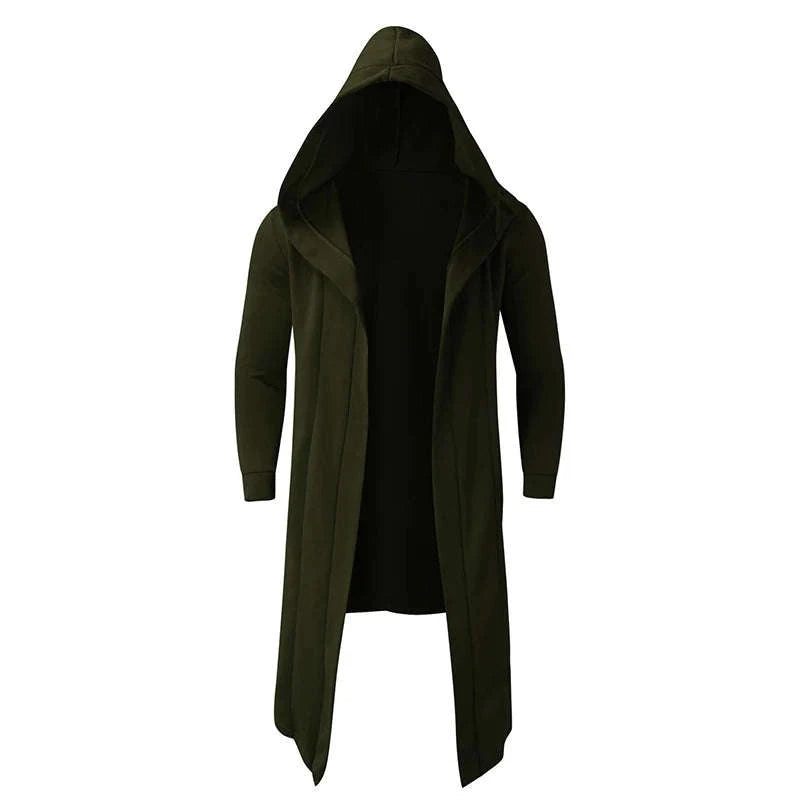 Men's Winter Hooded Cardigan Trench Coat-green / XXL / Pack of 1
