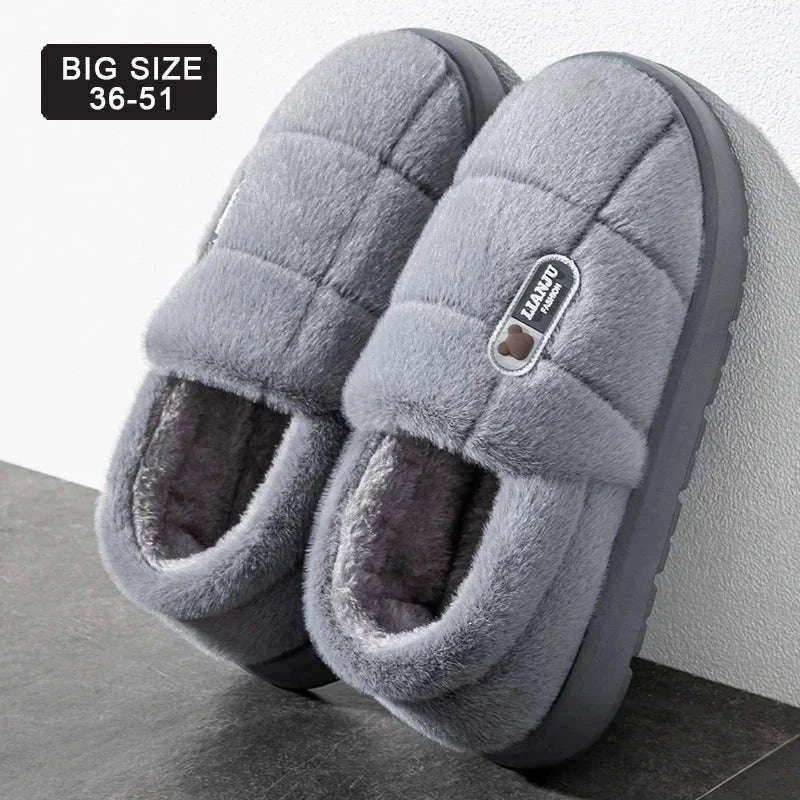 Men's Winter Plush Wrap-Heel Slippers for Indoor Comfort-brown / 36-37