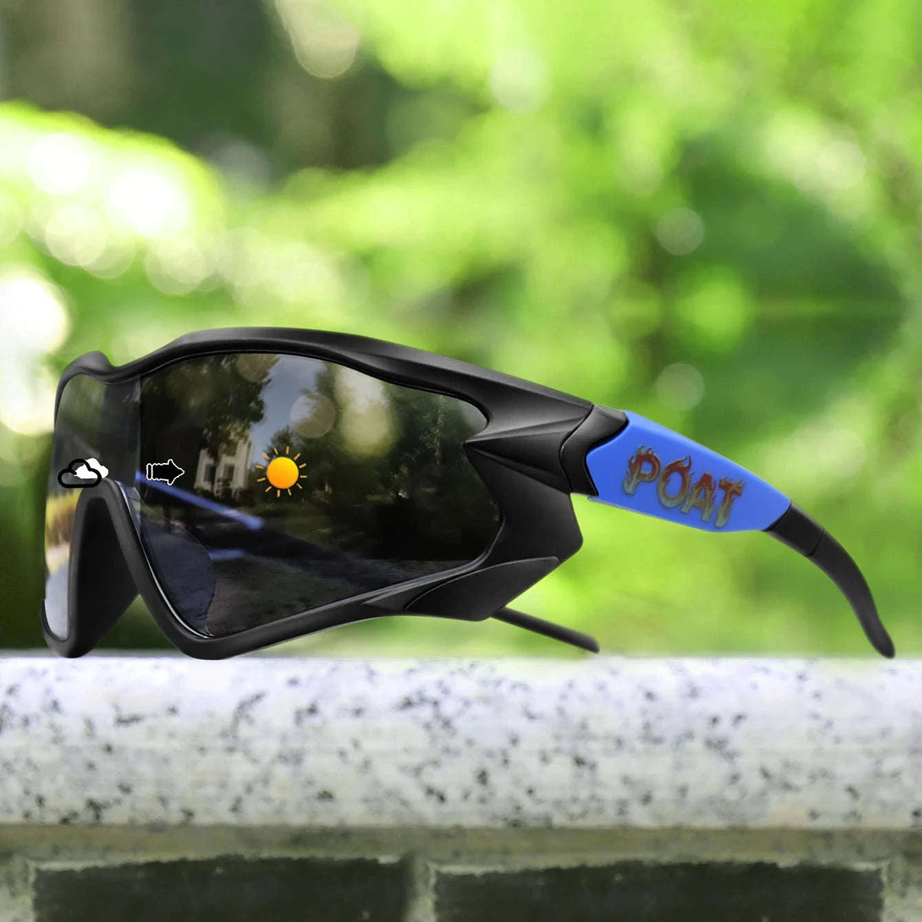 Men Women Photochromic Motorcycle Glasses for Outdoor Sports-AQ16 / China Mainland