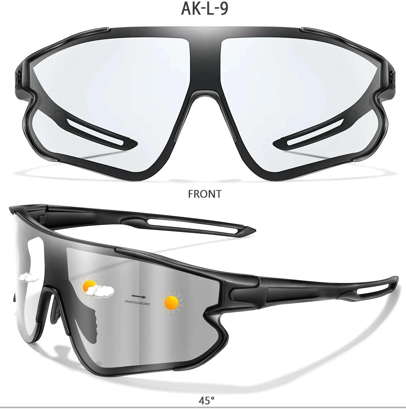 Men Women Photochromic Motorcycle Glasses for Outdoor Sports-AQ16 / China Mainland