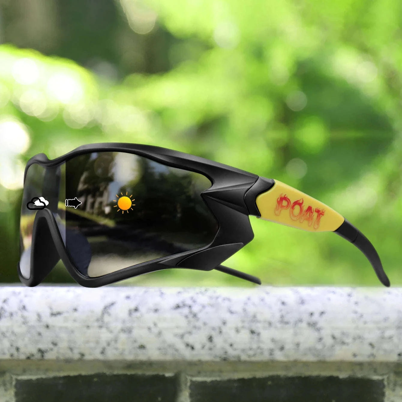 Men Women Photochromic Motorcycle Glasses for Outdoor Sports-AQ16 / China Mainland