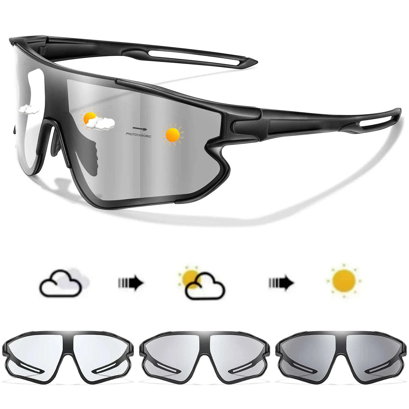 Men Women Photochromic Motorcycle Glasses for Outdoor Sports-AQ16 / China Mainland