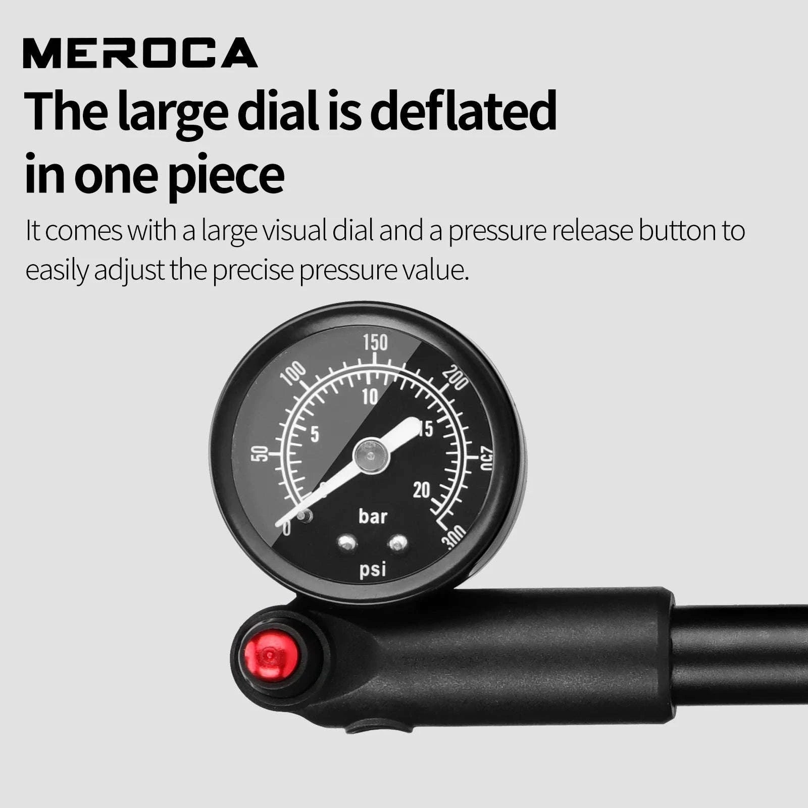 MEROCA MTB Pump 300psi High‑Pressure Bicycle Shock Pump-300PSI Pump 1Pcs