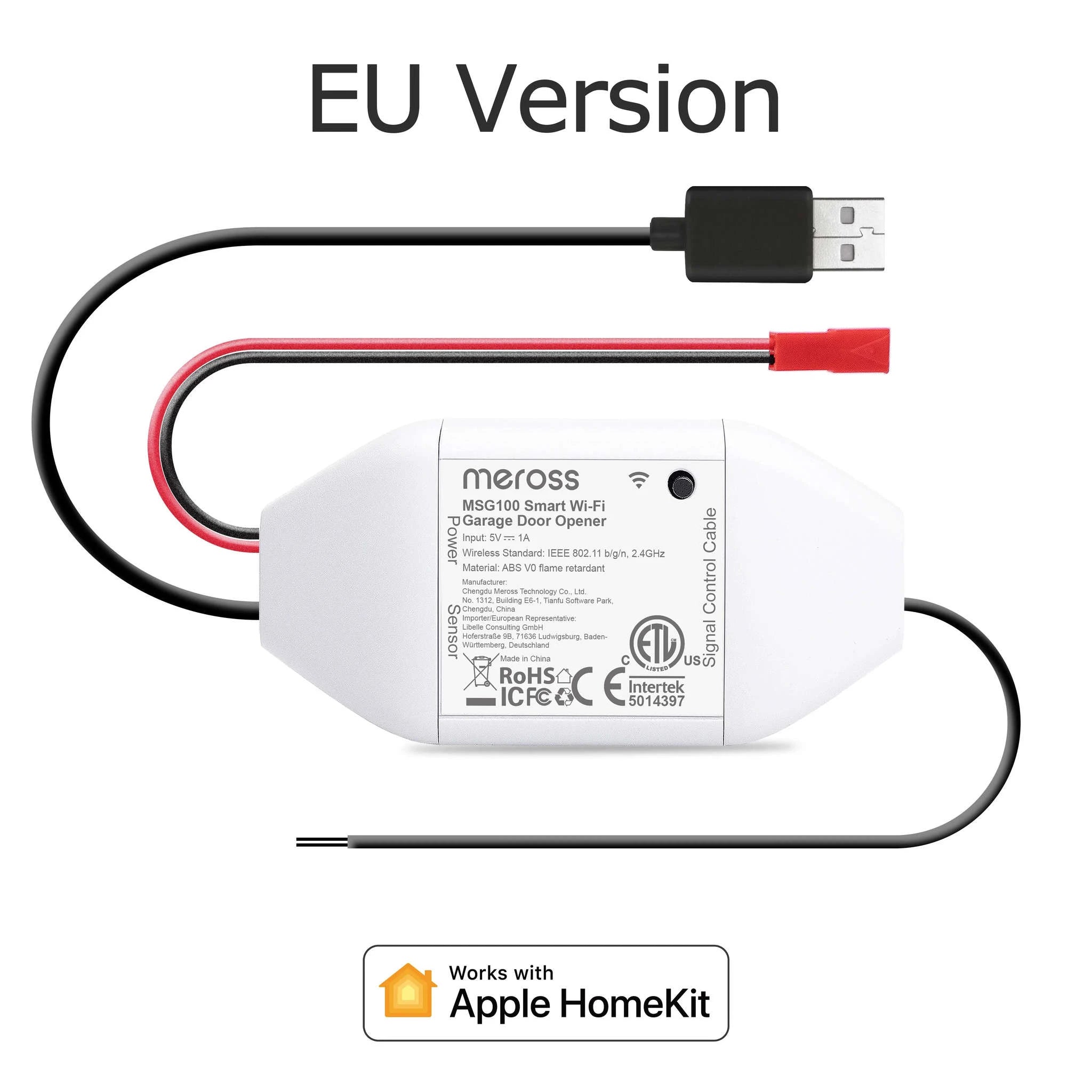 Meross HomeKit Smart WiFi Garage Door Opener-US with HomeKit / United States