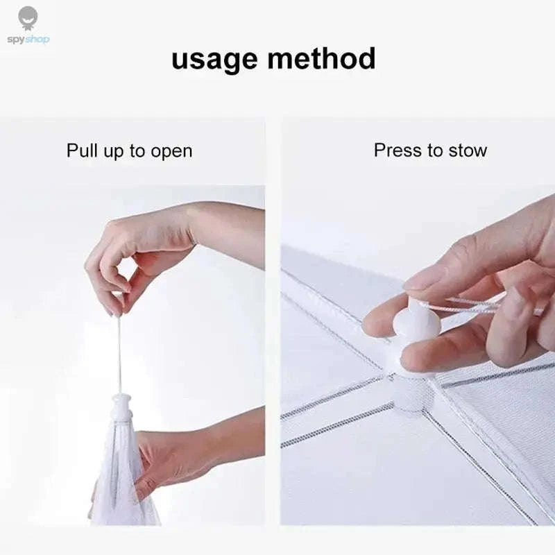 Mesh Food Cover – Foldable Pest‑Blocking Protection for Indoor & Outdoor Meals-WHITE-3PCS / 43x43x22cm