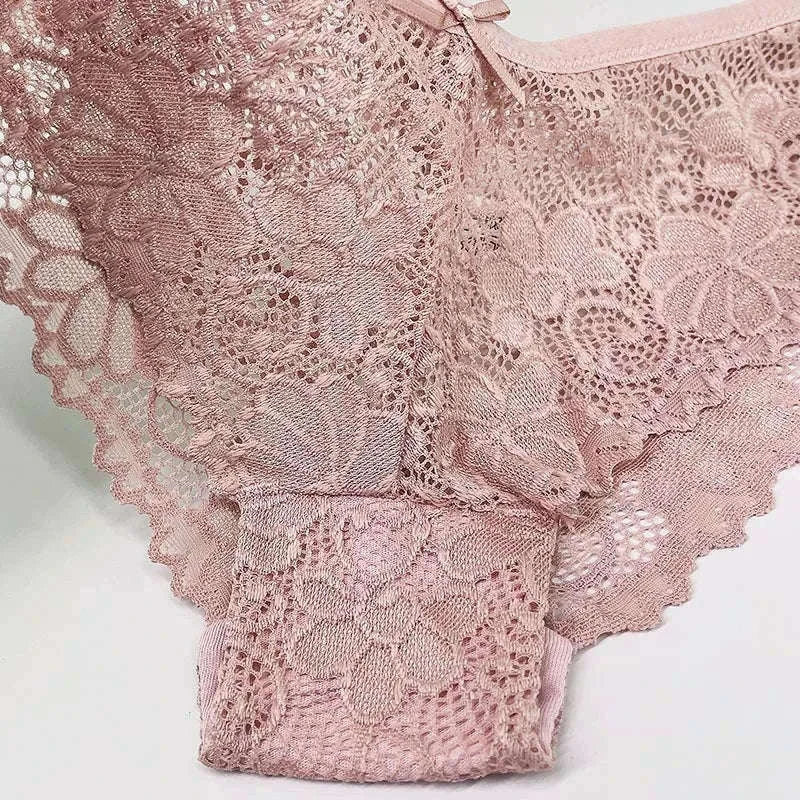 Mesh Lace Panties Set 5 Pack for Everyday Comfort-3004 / XXL(80-90kg) / 5pcs