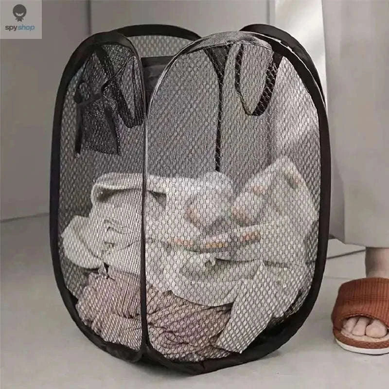 Mesh Pop-Up Laundry Basket – Foldable Breathable Storage-2pcs