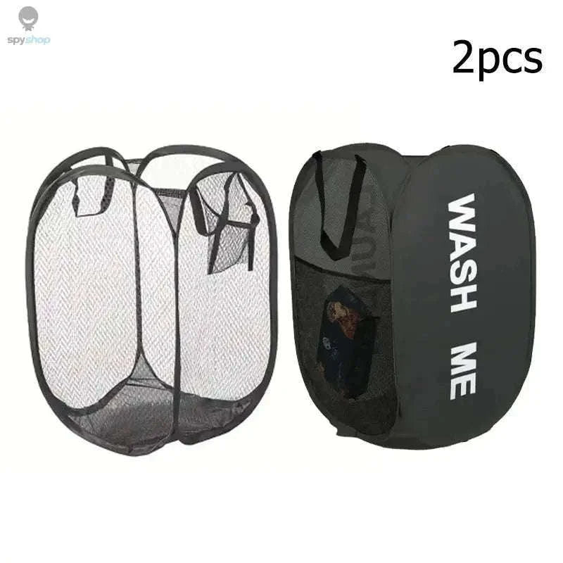 Mesh Pop-Up Laundry Basket – Foldable Breathable Storage-2pcs