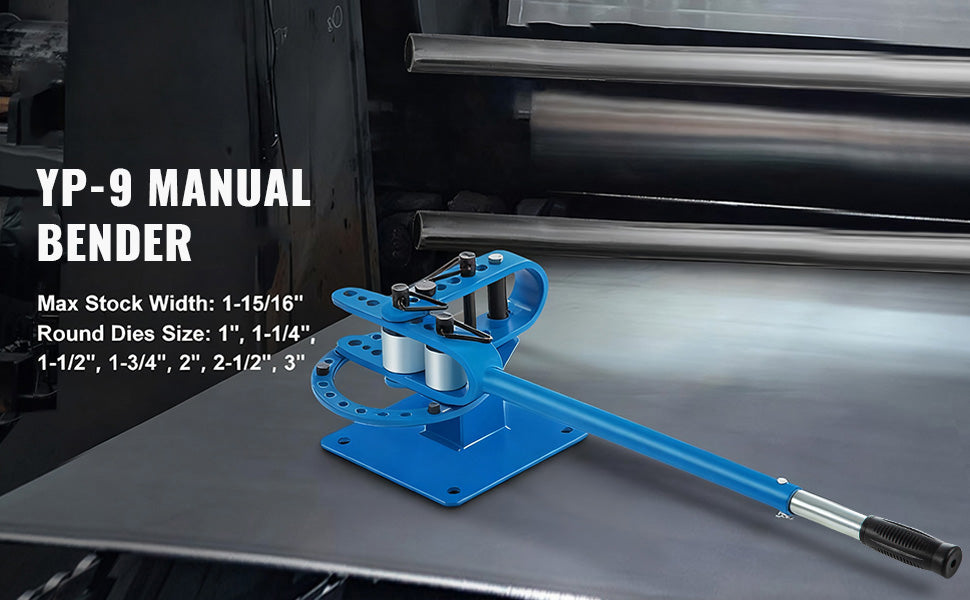 Manual Pipe Bender with 7 Dies 1–3in Bench Metal Bending Tool