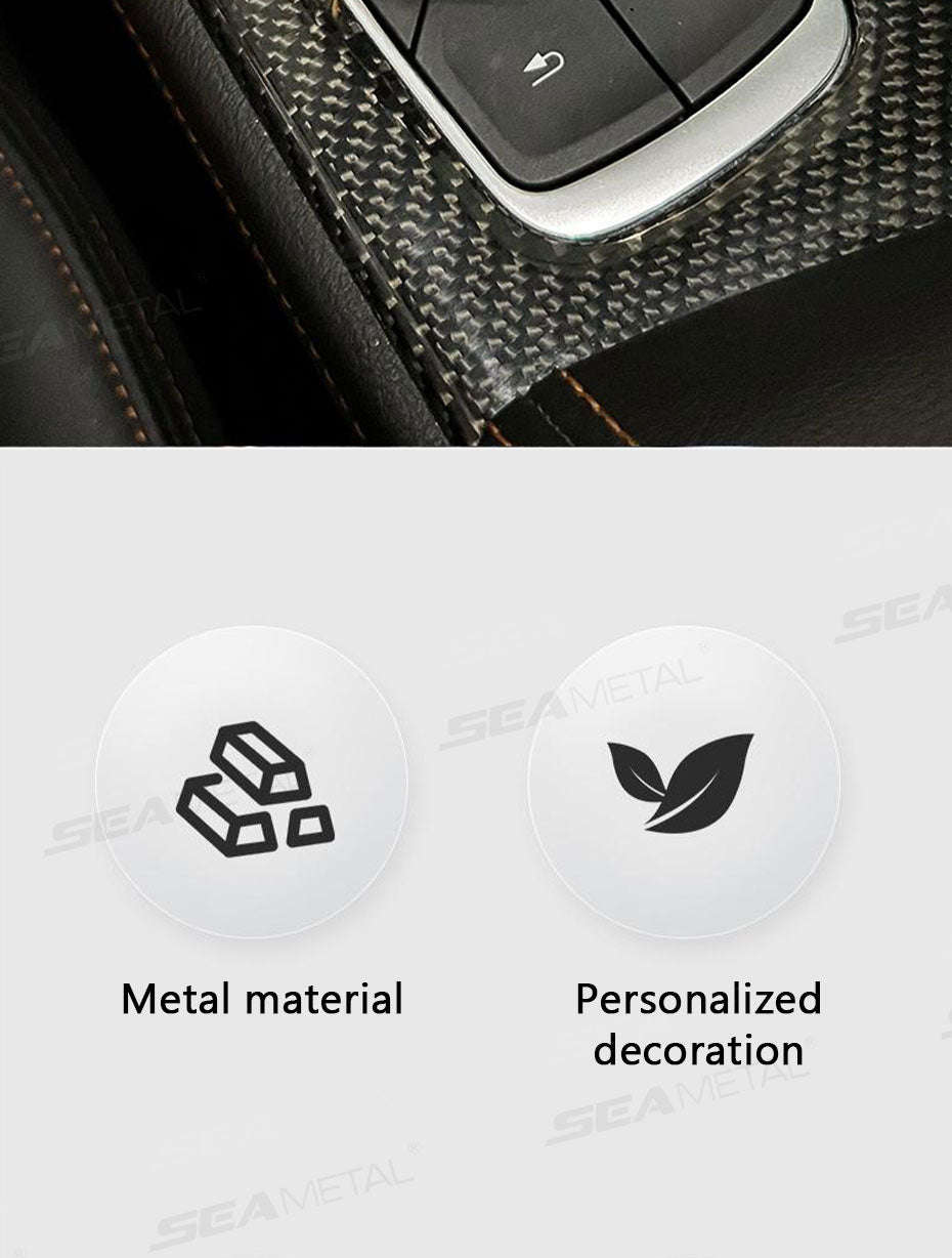 Metal Car Knob Decoration Red Self-Adhesive Interior Trim-Red