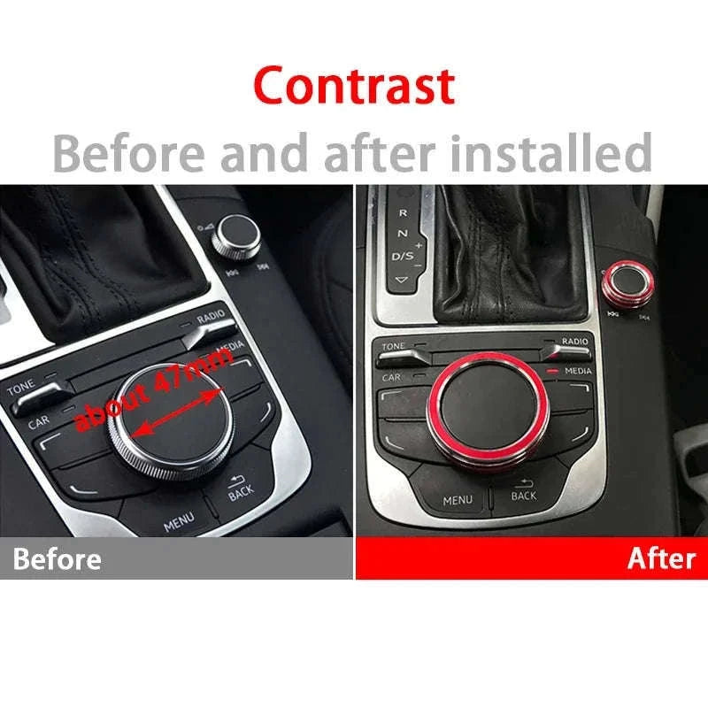 Metal Center Console Volume Knob Trim Ring for Audi A3 S3-Australia / Silver