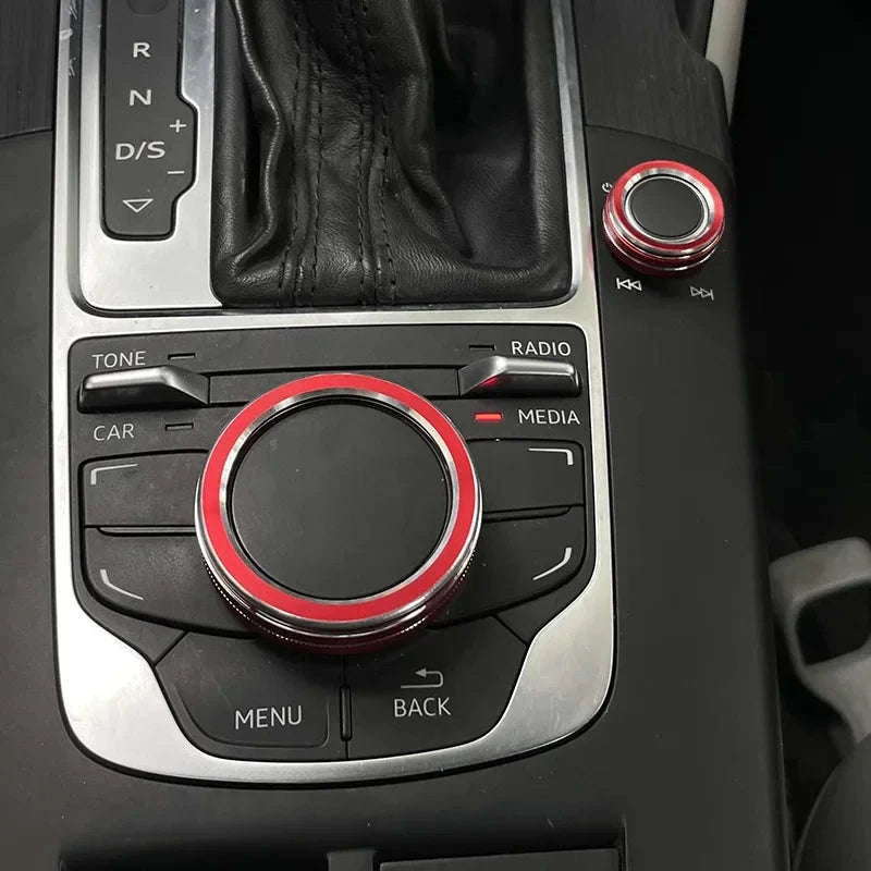 Metal Center Console Volume Knob Trim Ring for Audi A3 S3-Australia / Silver