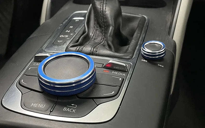 Metal Center Console Volume Knob Trim Ring for Audi A3 S3-Australia / Silver