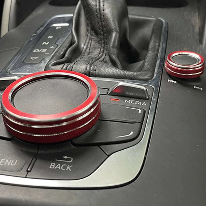 Metal Center Console Volume Knob Trim Ring for Audi A3 S3-Australia / Silver