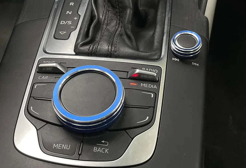 Metal Center Console Volume Knob Trim Ring for Audi A3 S3-Australia / Silver