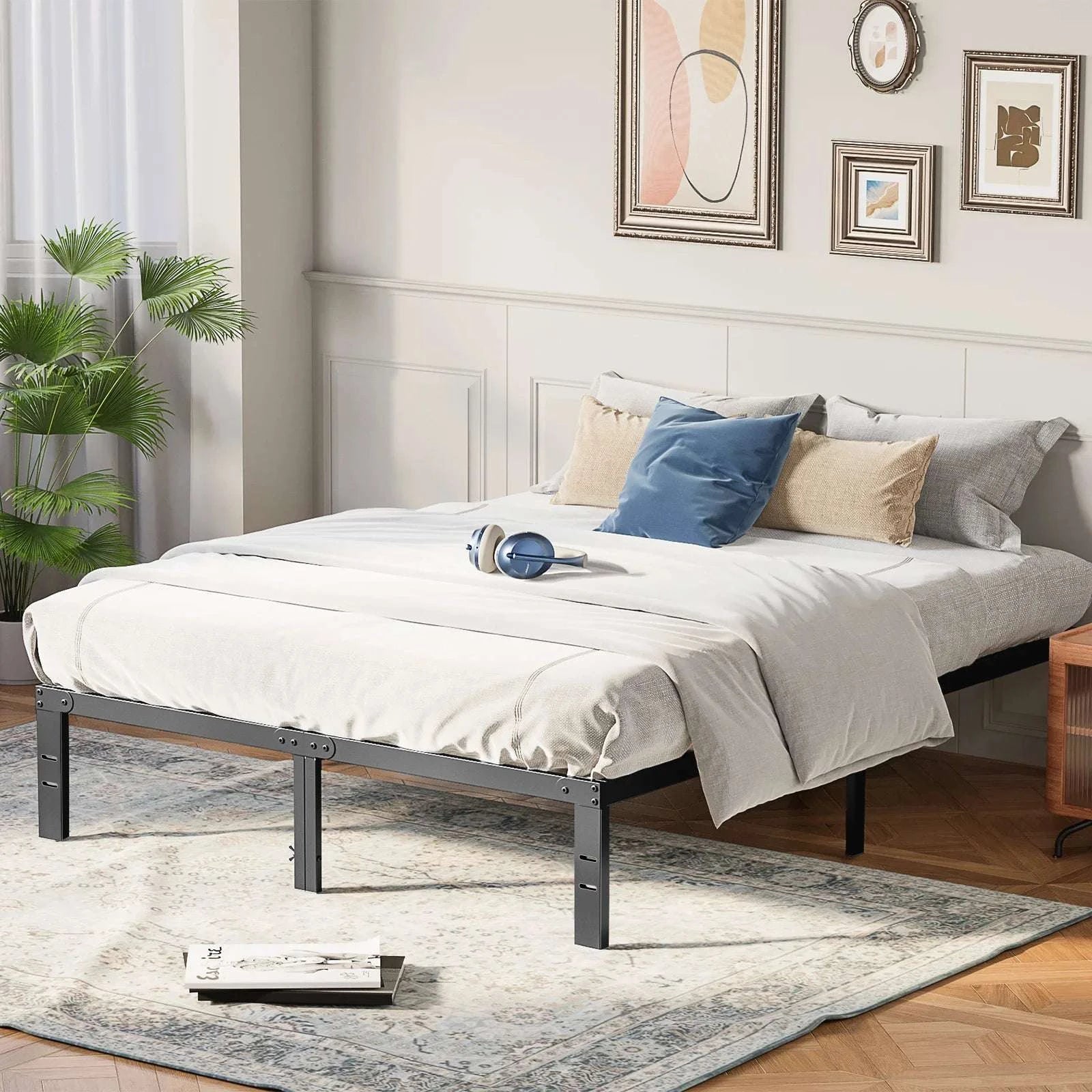 Metal Platform Bed Frame with 11.9in Storage & Steel Slats-Twin XL / United States