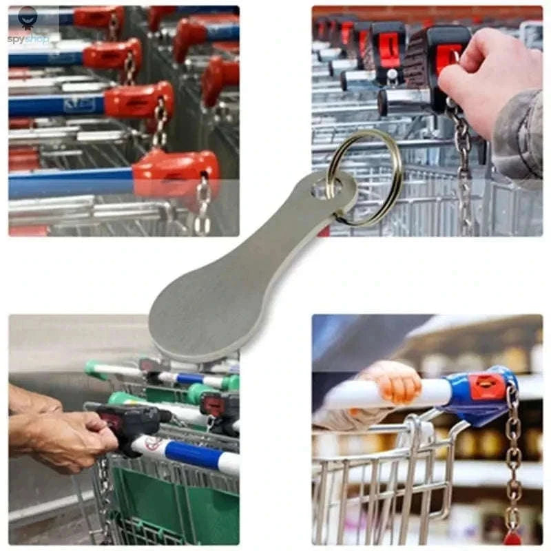 Metal Shopping Cart Token Keychain with Quick-Release Design-Silver / 1pcs