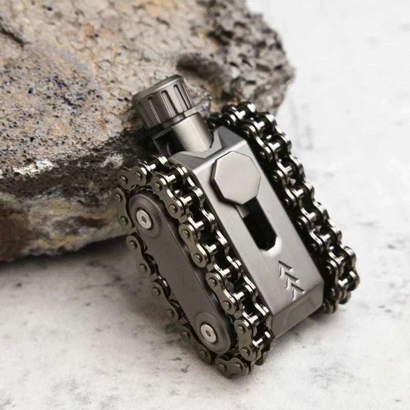 Metal Tank Fidget Spinner Toy with Rotating Gear and Tracks-1PC