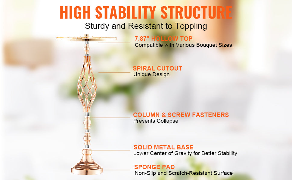Tall Crystal Wedding Flower Stand Metal Centerpiece Vase - Spy-shop.com