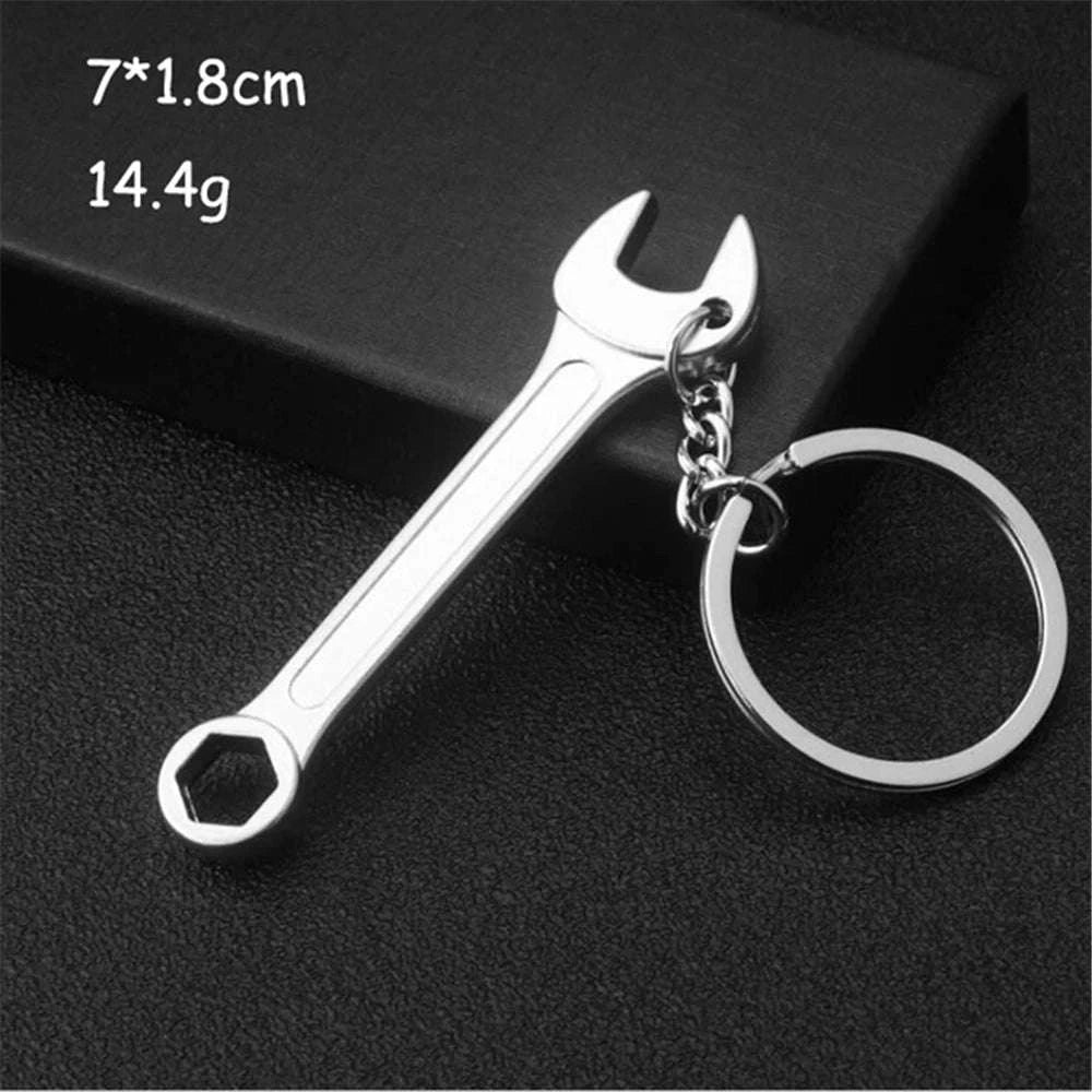 Metal Wrench Keychain Tool Pendant Key Ring-F