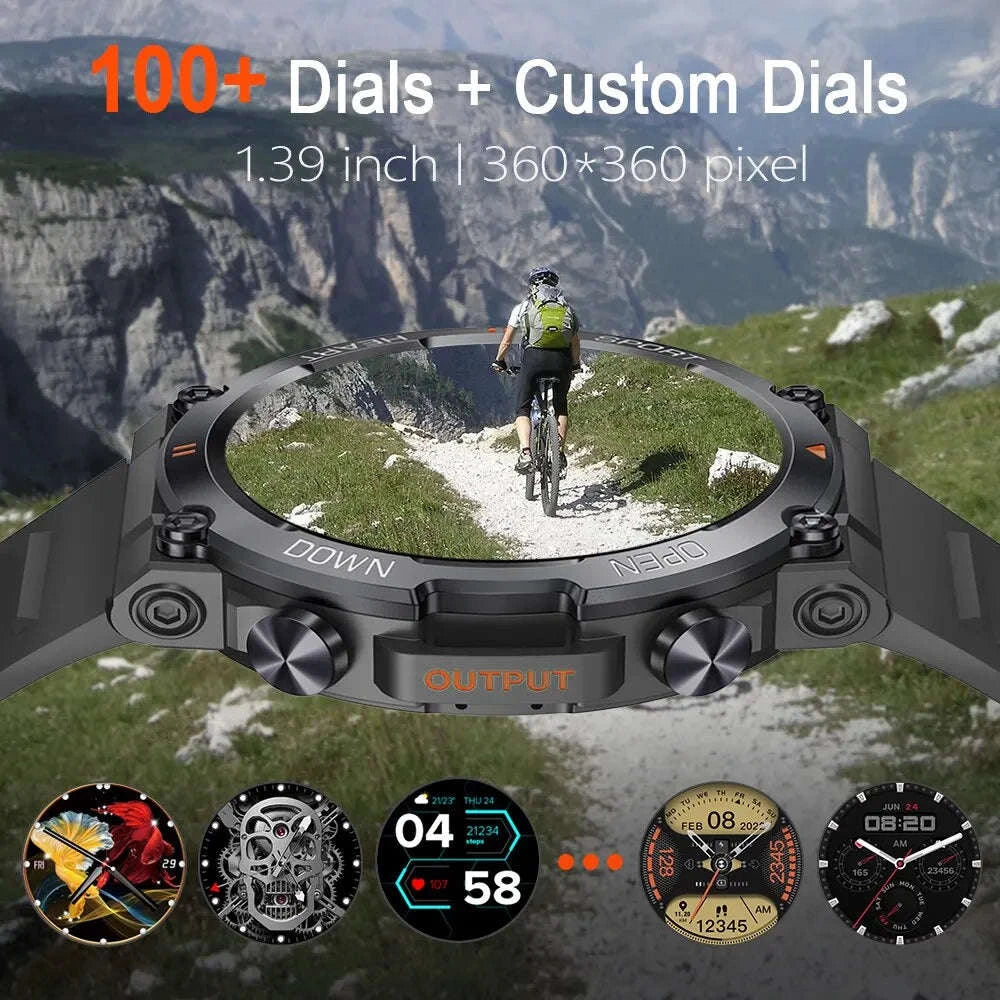 MEVADEN 1.39" HD Bluetooth Call Smart Watch for Fitness and Daily Use-Steel Black