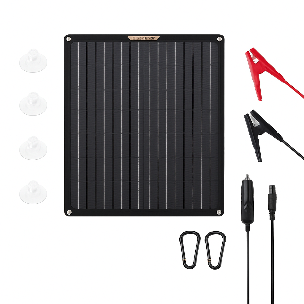 Waterproof 30W 12V Solar Battery Charger & Maintainer