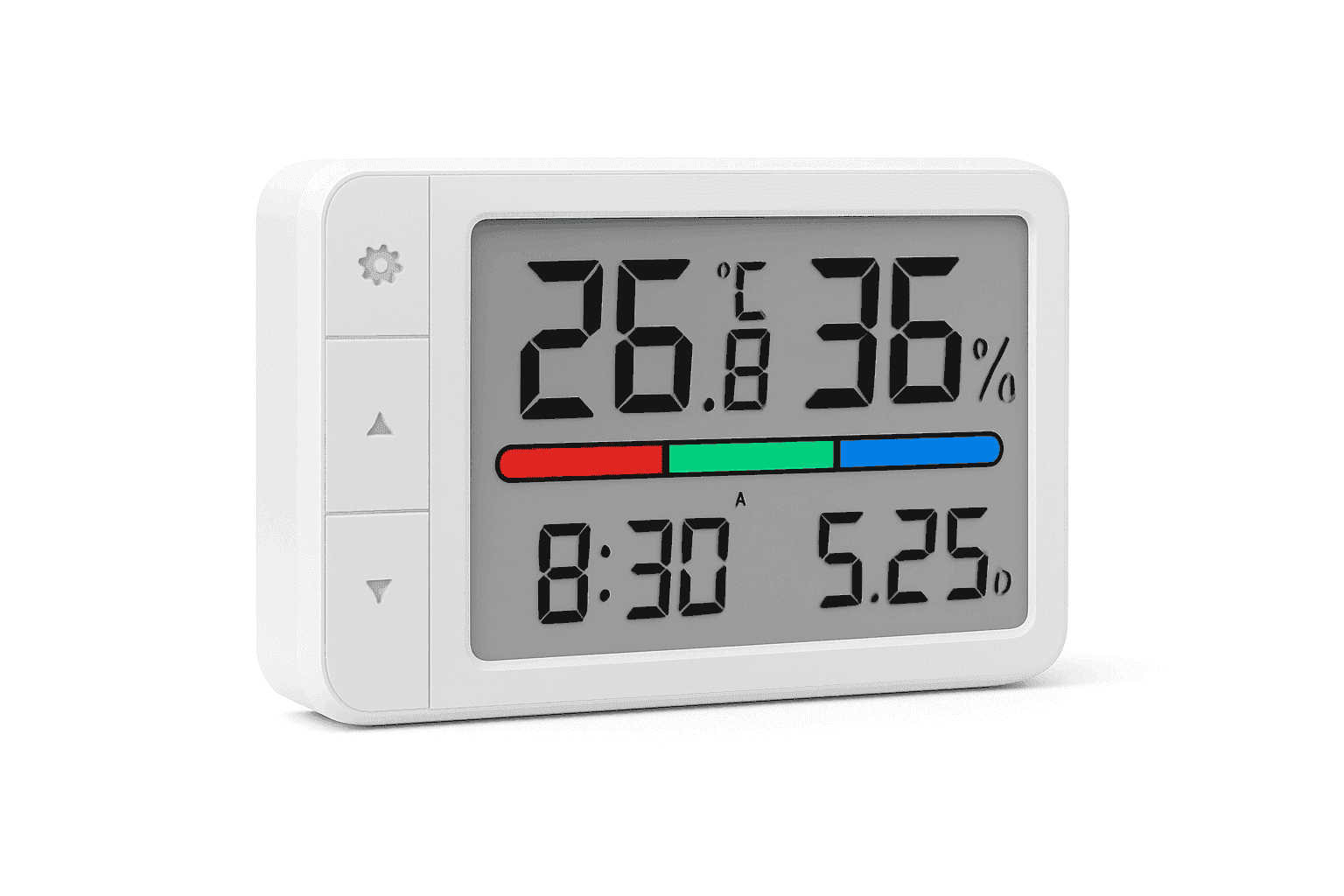 MiaoMiaoCe Thermometer Hygrometer Weather Station with Clock-White