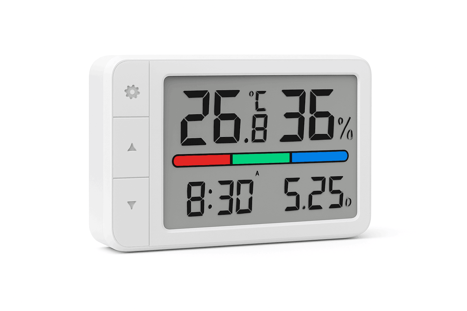 MiaoMiaoCe Thermometer Hygrometer Weather Station with Clock-White
